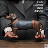 American Style Creative Resin Dog Figurines Vintage Dog Statue