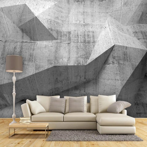 Milofi manufacturers custom 3D retro cement wall sofa living room background wallpaper mural