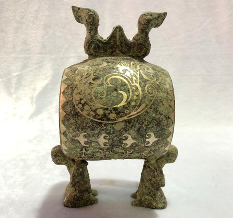 Ancient Chinese Old bronze item Fine antique home art decoration drum statue High collection value