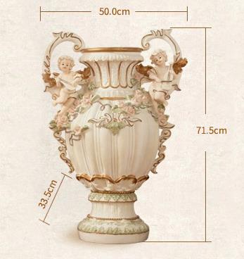 resin creative angel flowers vase pot vintage Fairy vase home decor