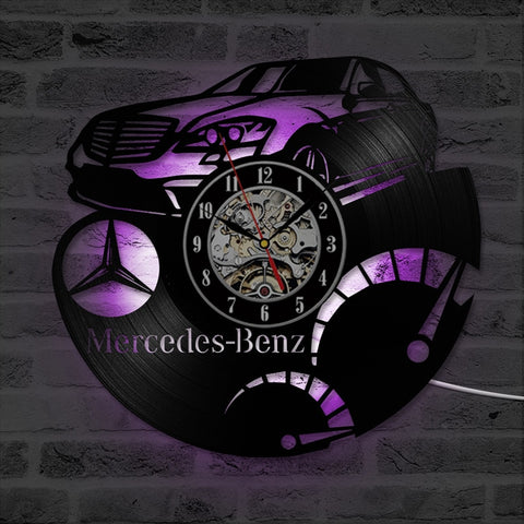 Audi Benz Car Logo Vinyl Record Wall Clock 3D